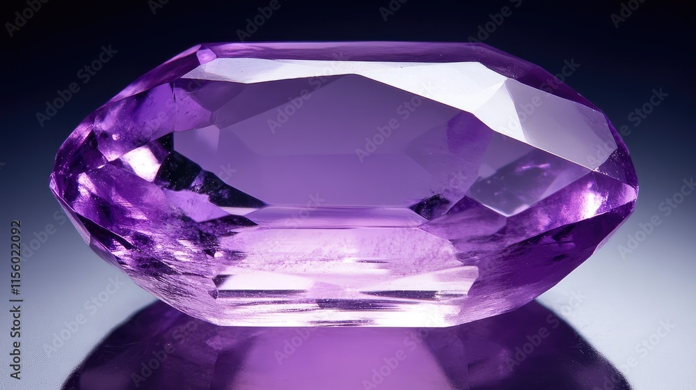 Radiant Purple Gemstone with Faceted Surface on Dark Background Radiant Purple Gemstone with Faceted Surface on Dark Background