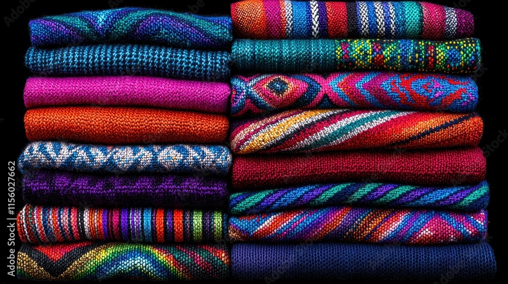 Vibrant Striped Designs on Textured Fabric with Bold Colors Vibrant Striped Designs on Textured Fabric with Bold Colors