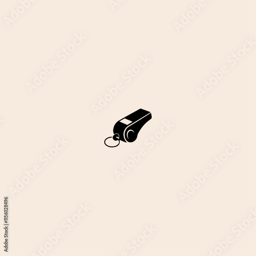 Black simple whistle icon flat vector design.