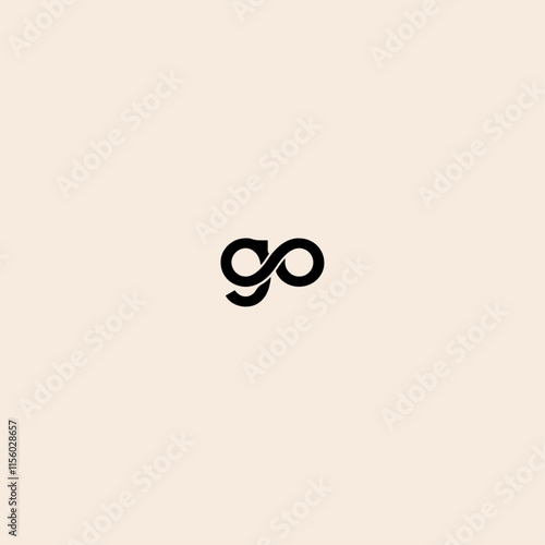 Go text logo icon flat vector design. 