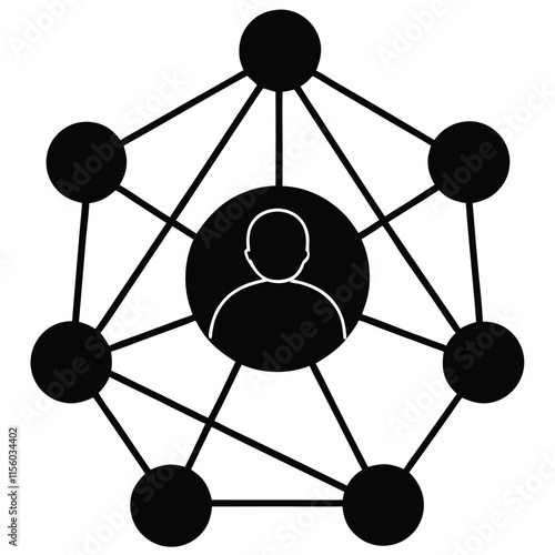 a Connection vector silhouette, white background,