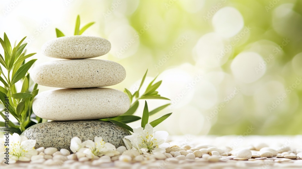 Serene Natural Light Stones in Isolated Environment Serene Natural Light Stones in Isolated Environment