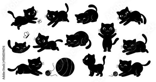 cat vector black kitten icon neko calico pet character cartoon symbol tattoo stamp scarf illustration design isolated