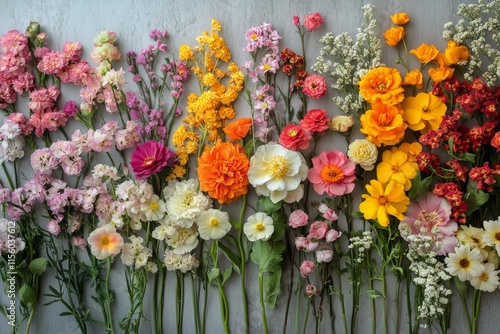 Wallpaper Mural Colorful flower arrangement showcasing various blooms on a neutral backdrop Torontodigital.ca