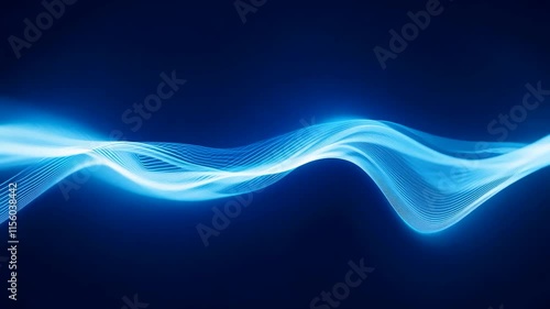 An abstract depiction of neural waves in blue hues, symbolizing the complexities of the human brain, neural activity, and the flow of thoughts and consciousness.