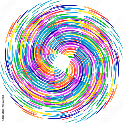 Colorful spiral, swirl, twirl element. Helix, volute and vortex icon