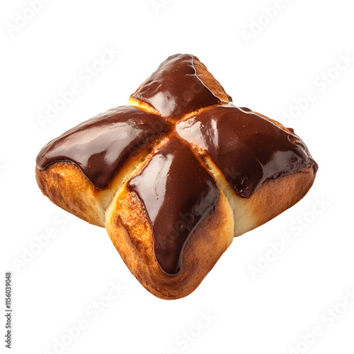 Yummy Nutella brioche star bread Isolated On Transparent Background 
 photo