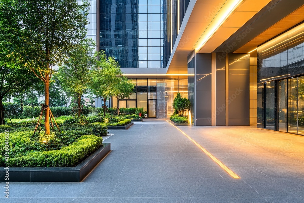 Ultra-Modern Architectural Facade with Clean Lines, Soft Lighting, and Minimalist Entrance Ultra-Modern Architectural Facade with Clean Lines, Soft Lighting, and Minimalist Entrance