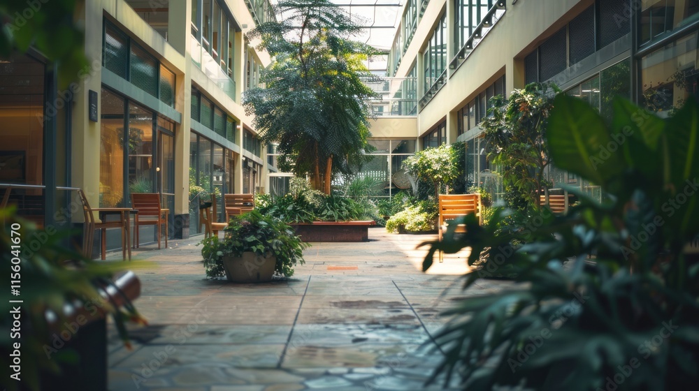Serene Indoor Garden Oasis: A Tranquil Courtyard Escape Serene Indoor Garden Oasis: A Tranquil Courtyard Escape