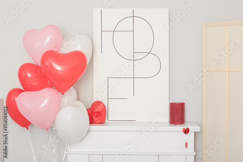 Mantelpiece with gift box a...