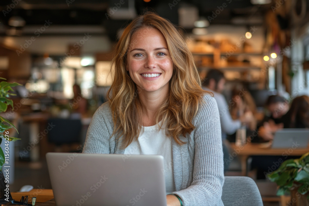 Woman sitting with laptop at table in a cozy cafe, deep in thought, surrounded by books and a cup of coffee, sunlight filtering through a nearby window. Woman sitting with laptop at table in a cozy cafe, deep in thought, surrounded by books and a cup of coffee, sunlight filtering through a nearby window.