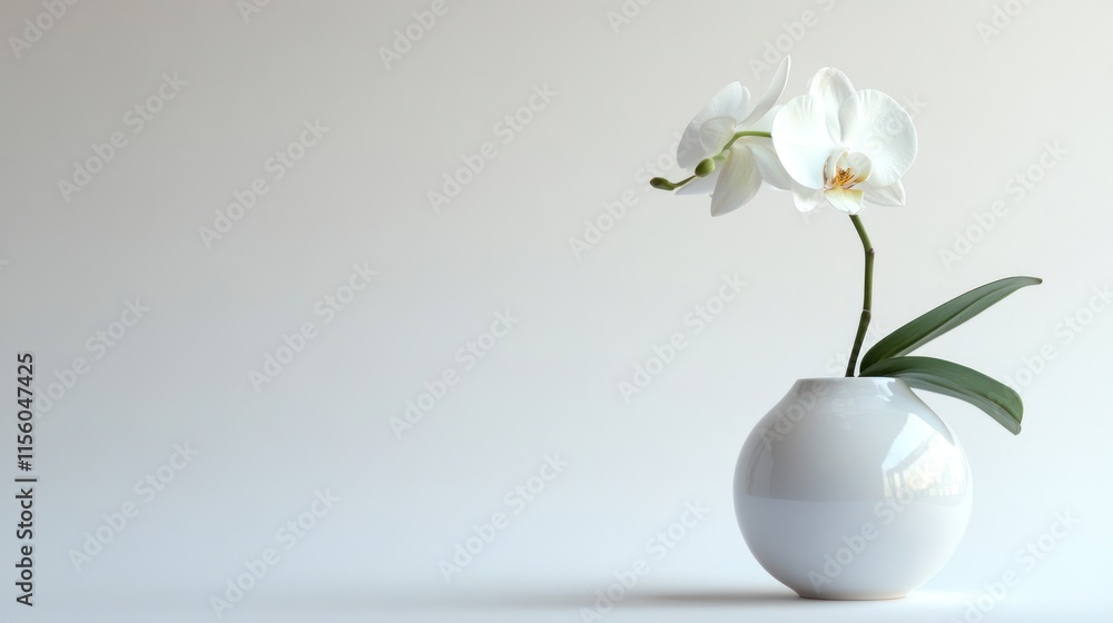 Serene White Orchid in Minimalist Vase Serene White Orchid in Minimalist Vase