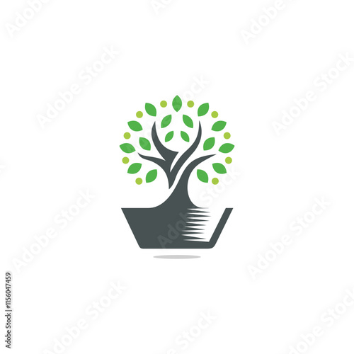 vector illustration of Growth and Resilience ( tree in pot )