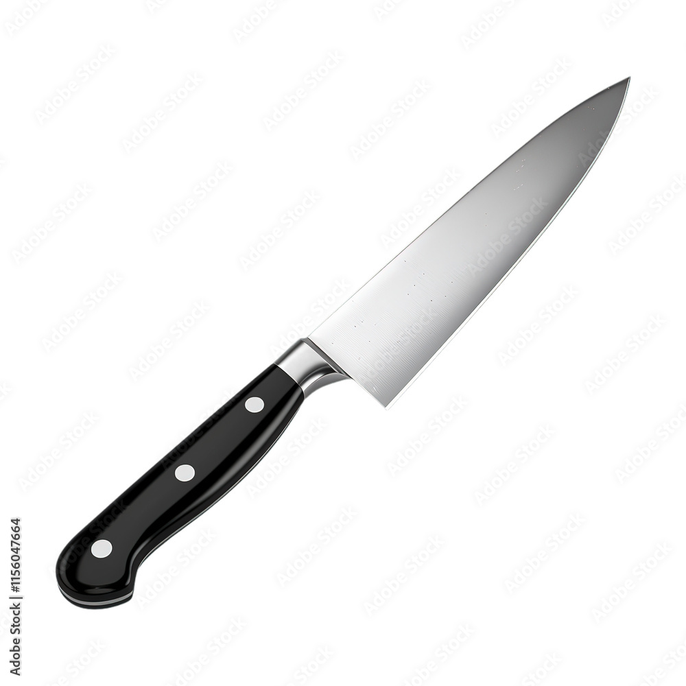 Sharp Kitchen Knife on Transparent Background Sharp Kitchen Knife on Transparent Background