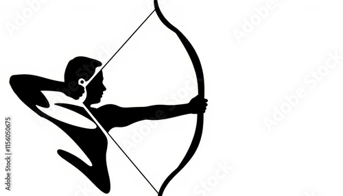 Mastering the art of archery at dusk, a figure poised for precision beneath the fading light