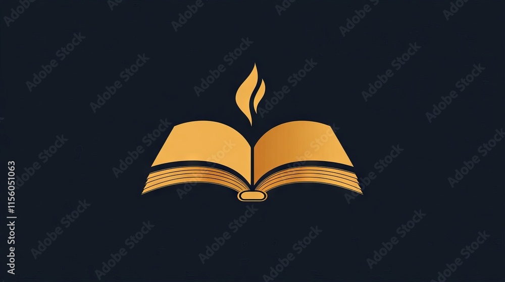 Fototapeta premium Open Book Logo Vector Illustration