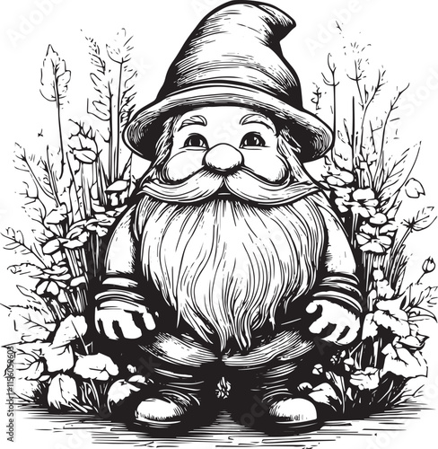 Dwarf hand drawn vector illustration