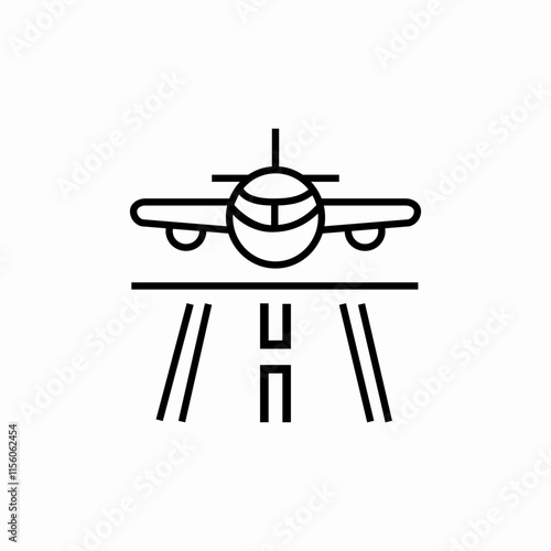 airplane landing icon sign vector