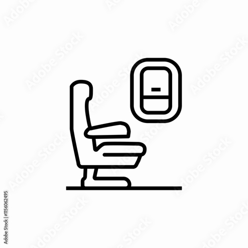 airplane passenger seat icon sign vector