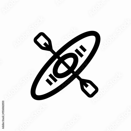 kayak paddles icon sign vector