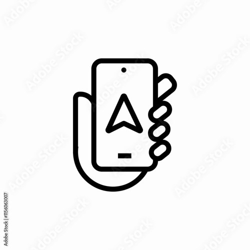 phone navigation icon sign vector