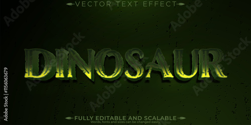 Dinosaur editable text effect, monster and scary text style
