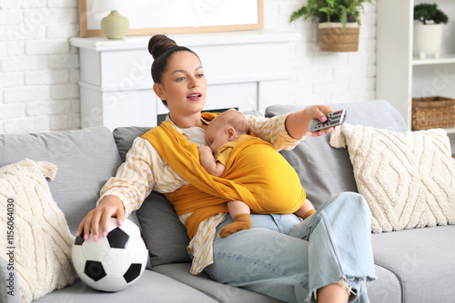 Young mother with little ba...
