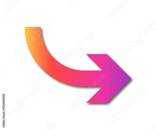 Free Download Right arrow with a circular angle - GFXLoad