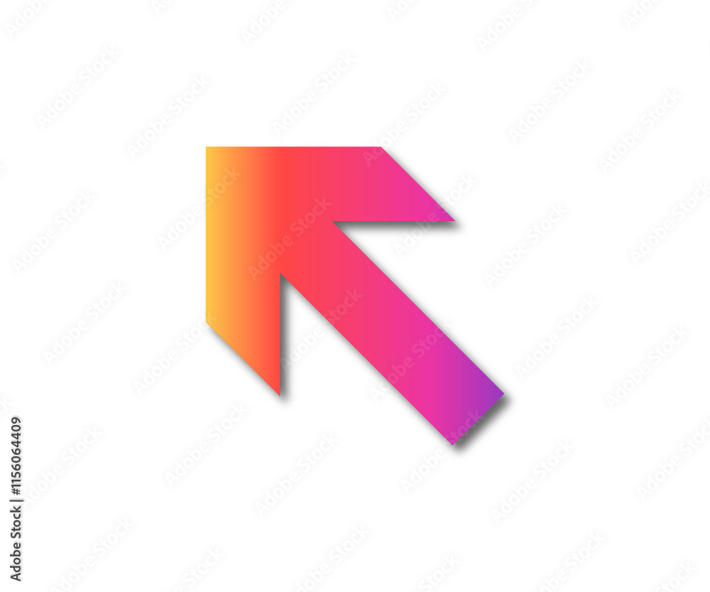 Up right arrow on a white background Up right arrow on a white background