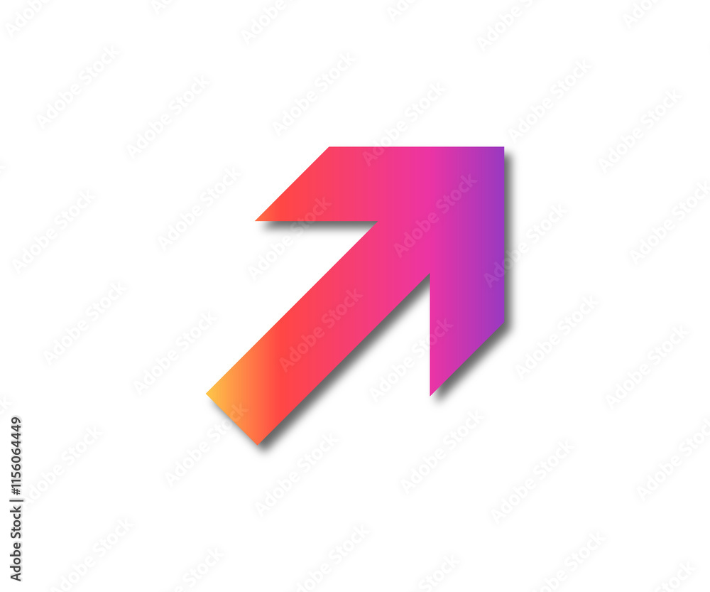 Up left arrow on a white background Up left arrow on a white background