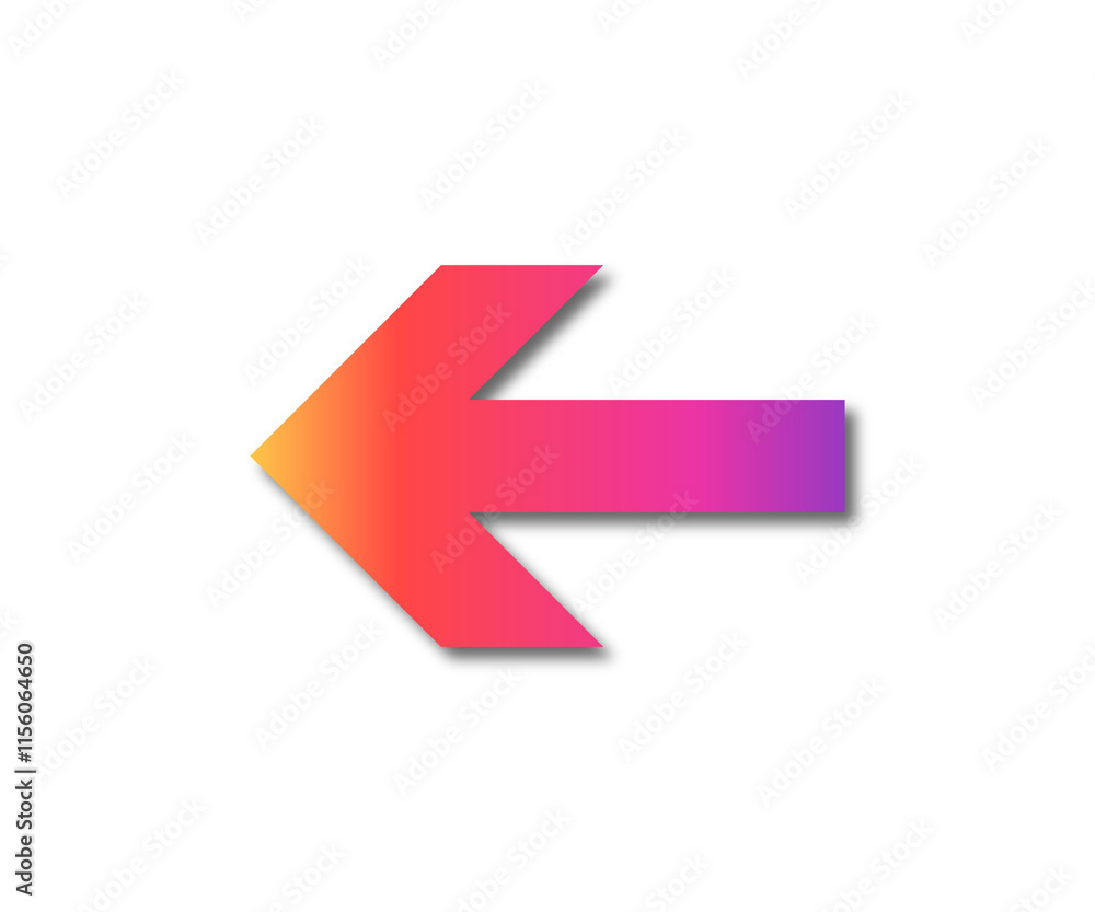 Left arrow on a white background Left arrow on a white background