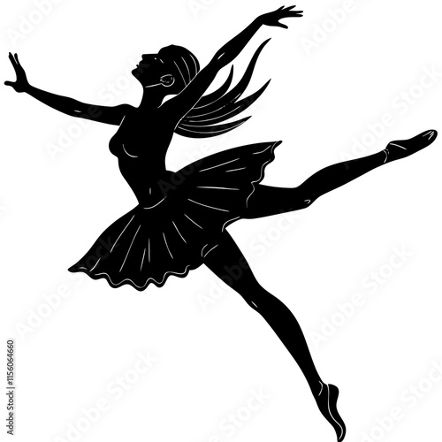 Graceful Ballerina Silhouette in Motion