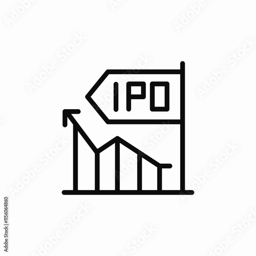ipo level growth icon sign vector