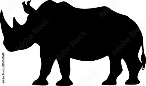 rhinoceros black silhouette vector logo