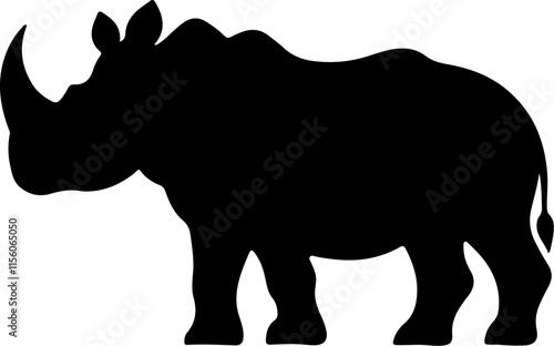 rhinoceros black silhouette vector logo