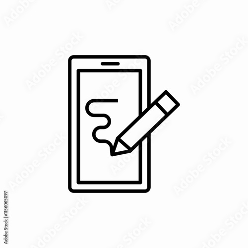 phone vector drawing stylus icon sign vector