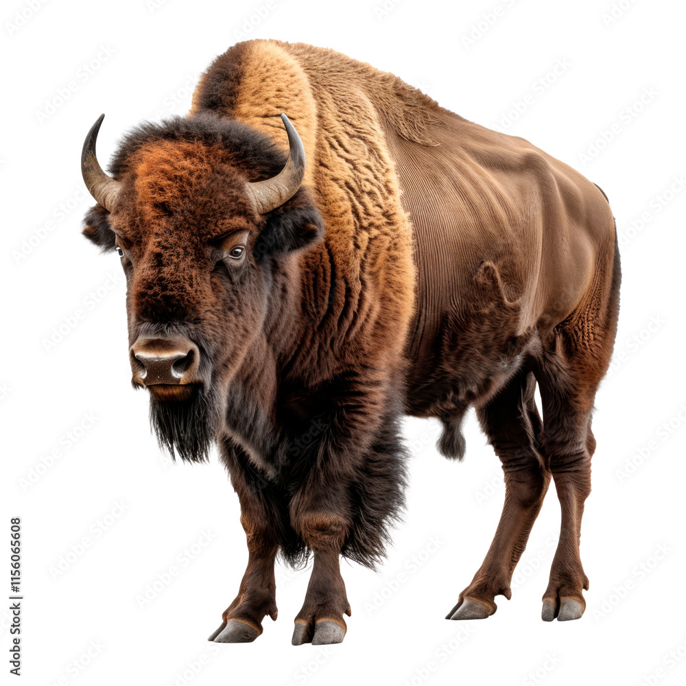 Harsh Bison. Isolated on transparent background. PNG element. Harsh Bison. Isolated on transparent background. PNG element.