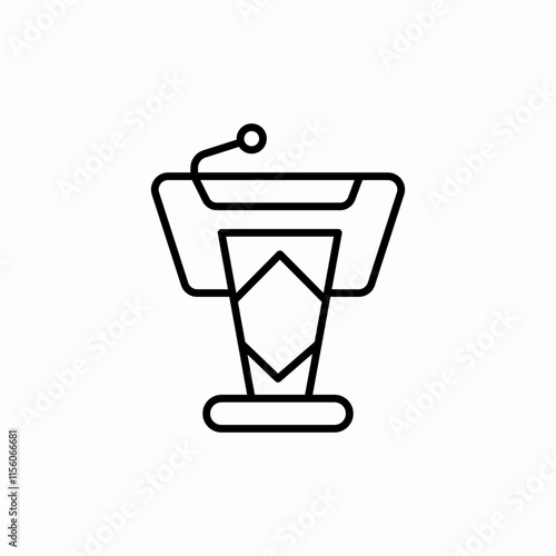 speech podium icon sign vector