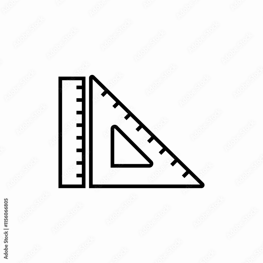 triangle ruler icon sign vector triangle ruler icon sign vector