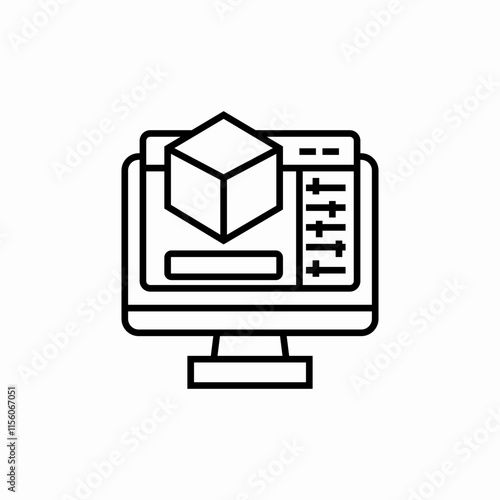 website 3d object icon sign vector