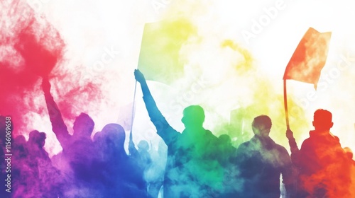 Vibrant Protest with Artistic Flair and Optimistic Tone