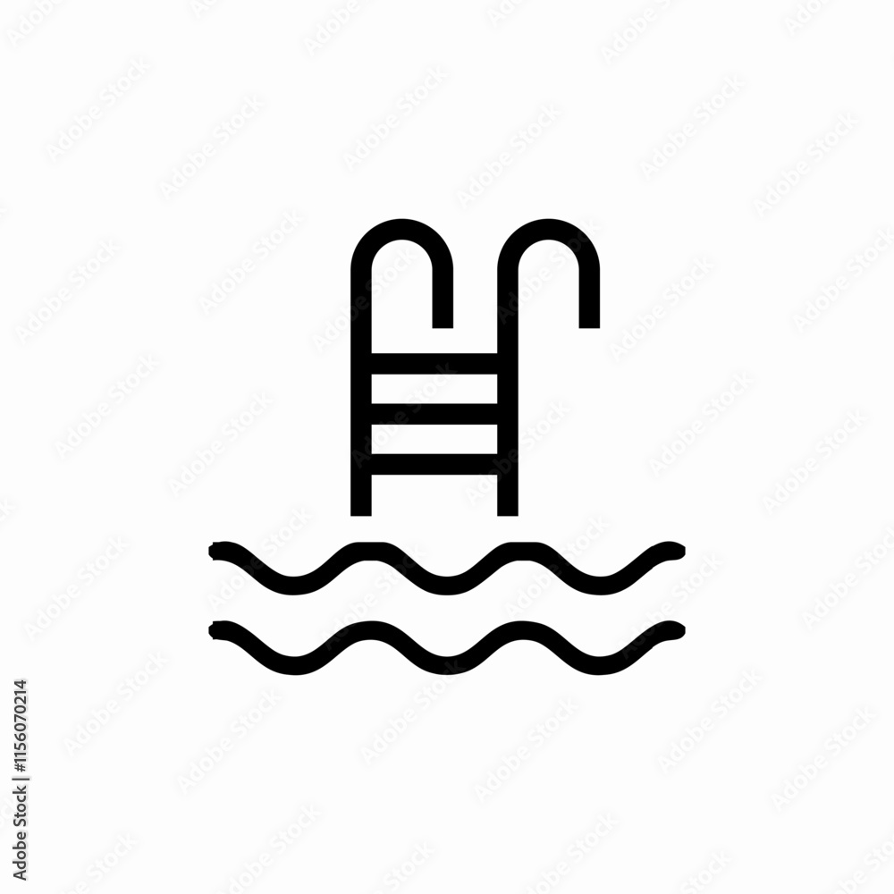 swimming pool icon sign vector