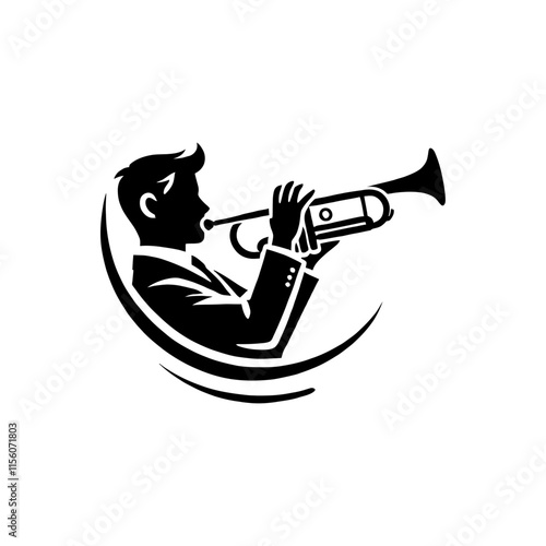 Man Playing Trumpet logo