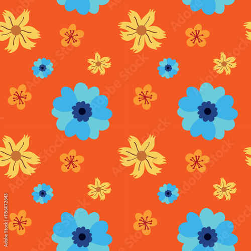 flores fondo naranja 