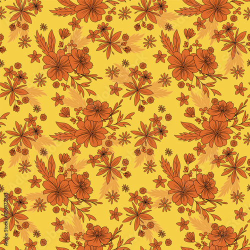 Wallpaper Mural seamless floral pattern Torontodigital.ca