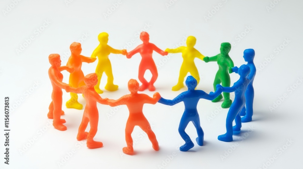 Vibrant Group of Figures Engaging in Dynamic Interactions Vibrant Group of Figures Engaging in Dynamic Interactions