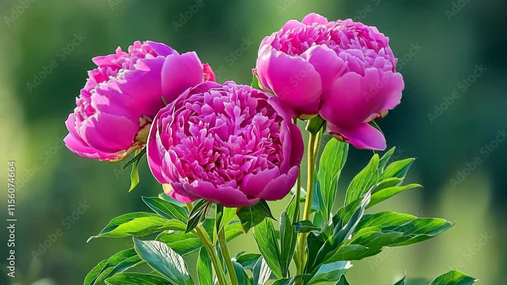 custom made wallpaper toronto digitalBright pink peonies bloom under soft sunlight in a vibrant garden setting during summer