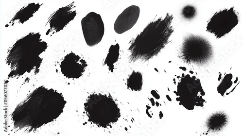 Assorted scorch marks isolated on a white background
