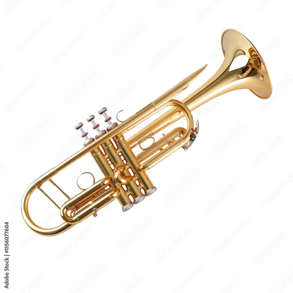 Obraz premium Golden Trumpet Musical Instrument Brass Jazz Orchestra Band Melody Concert Sound