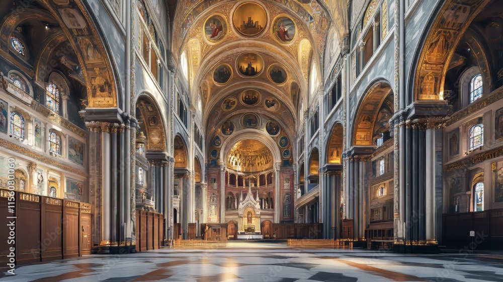 Fototapeta premium Grand cathedral interior, ornate details